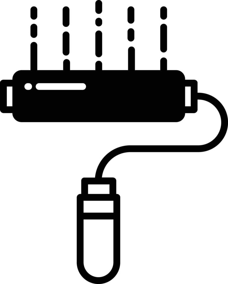 peindre rouleau glyphe et ligne vecteur illustration