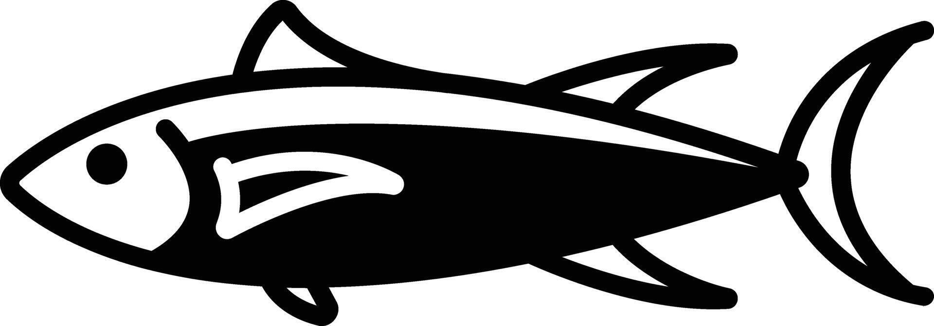 poisson glyphe et ligne vecteur illustration