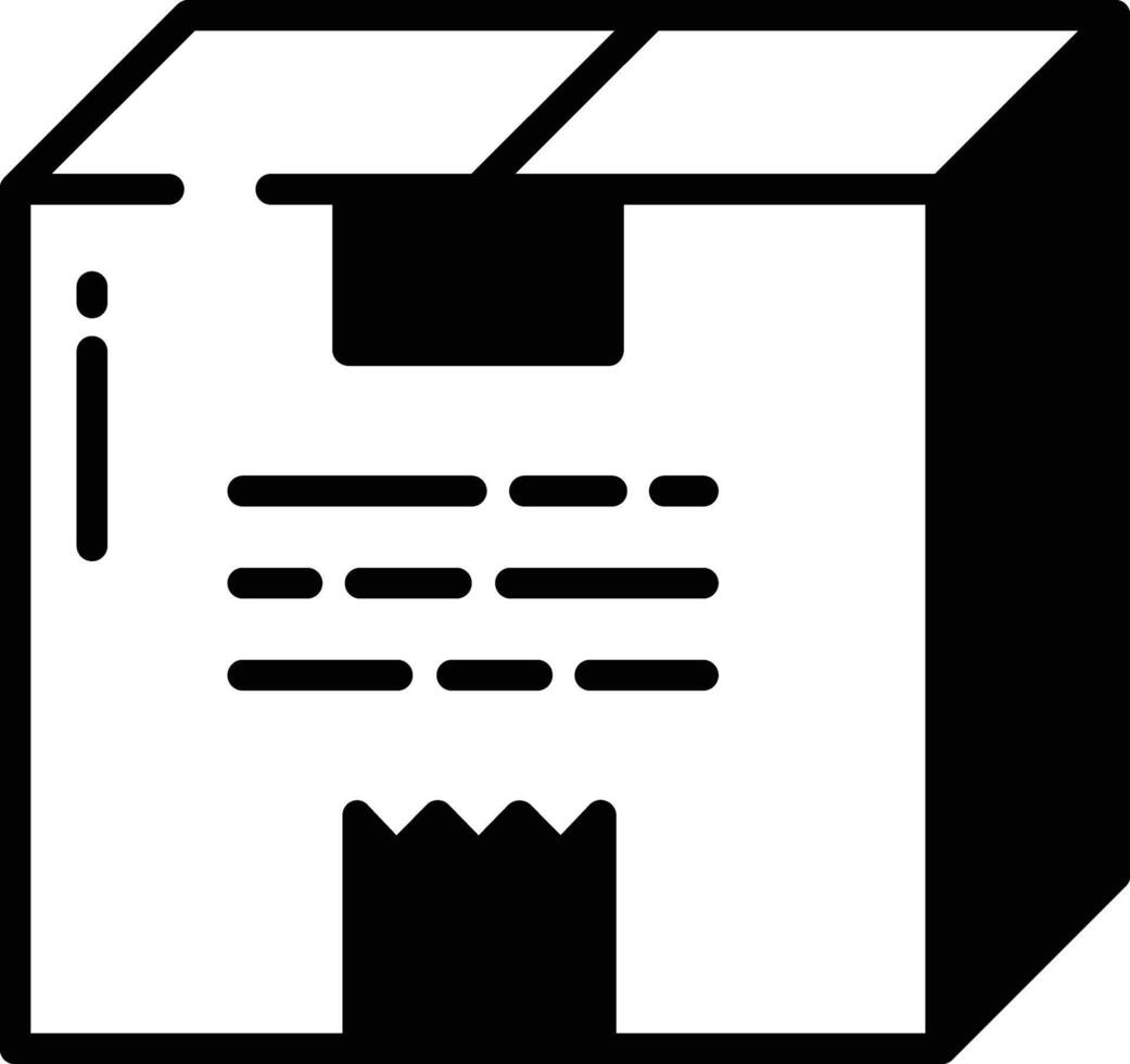 boîte glyphe et ligne vecteur illustration