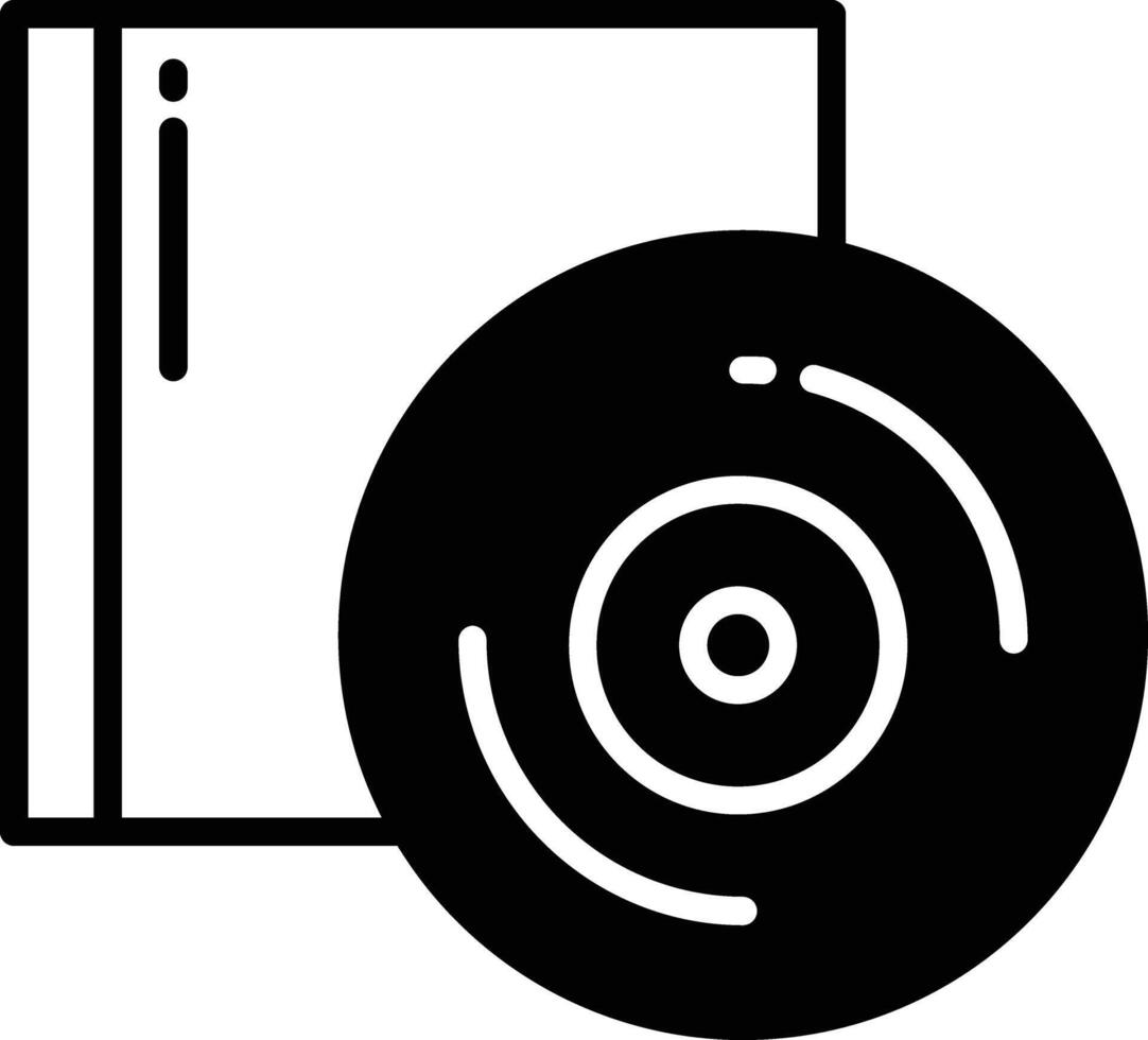 compact disque glyphe et ligne vecteur illustration