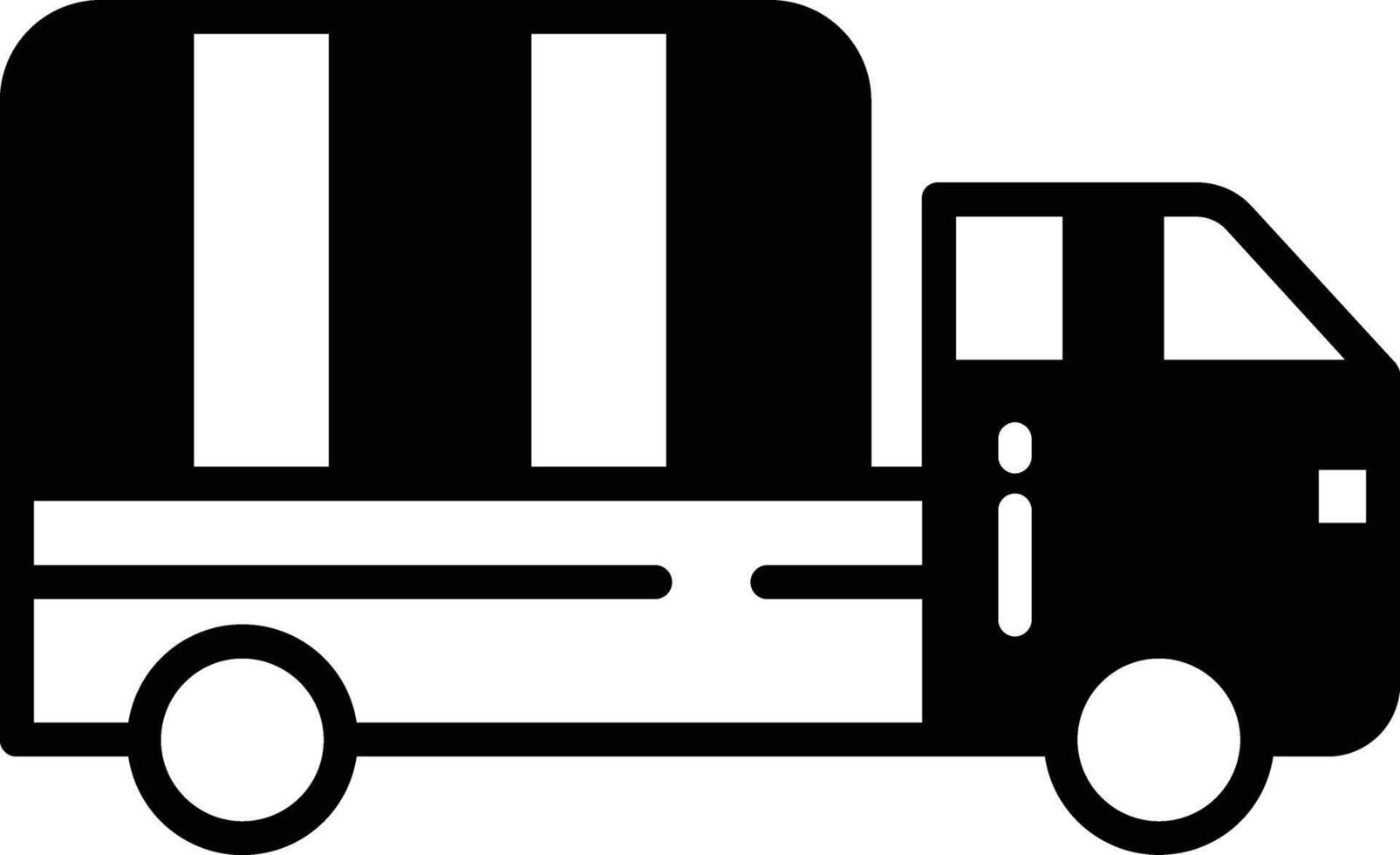 un camion glyphe et ligne vecteur illustration