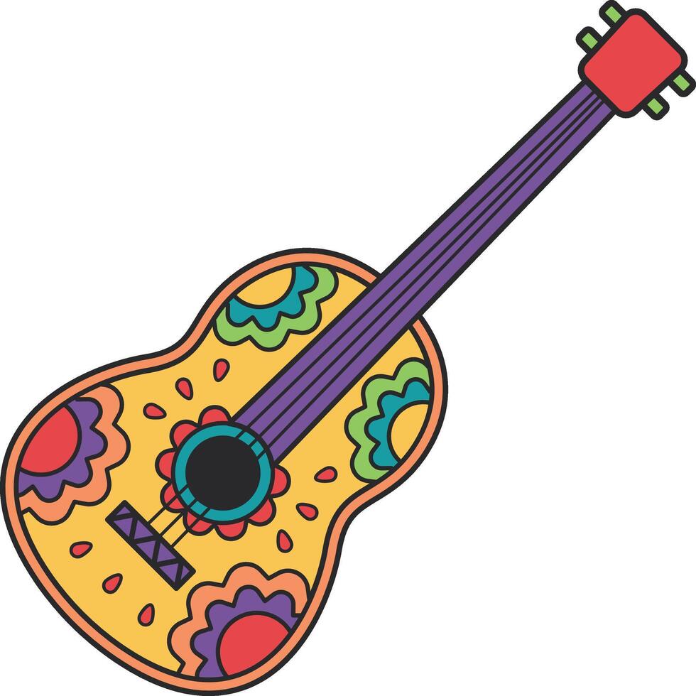 mexicain guitare dessin animé icône. vecteur