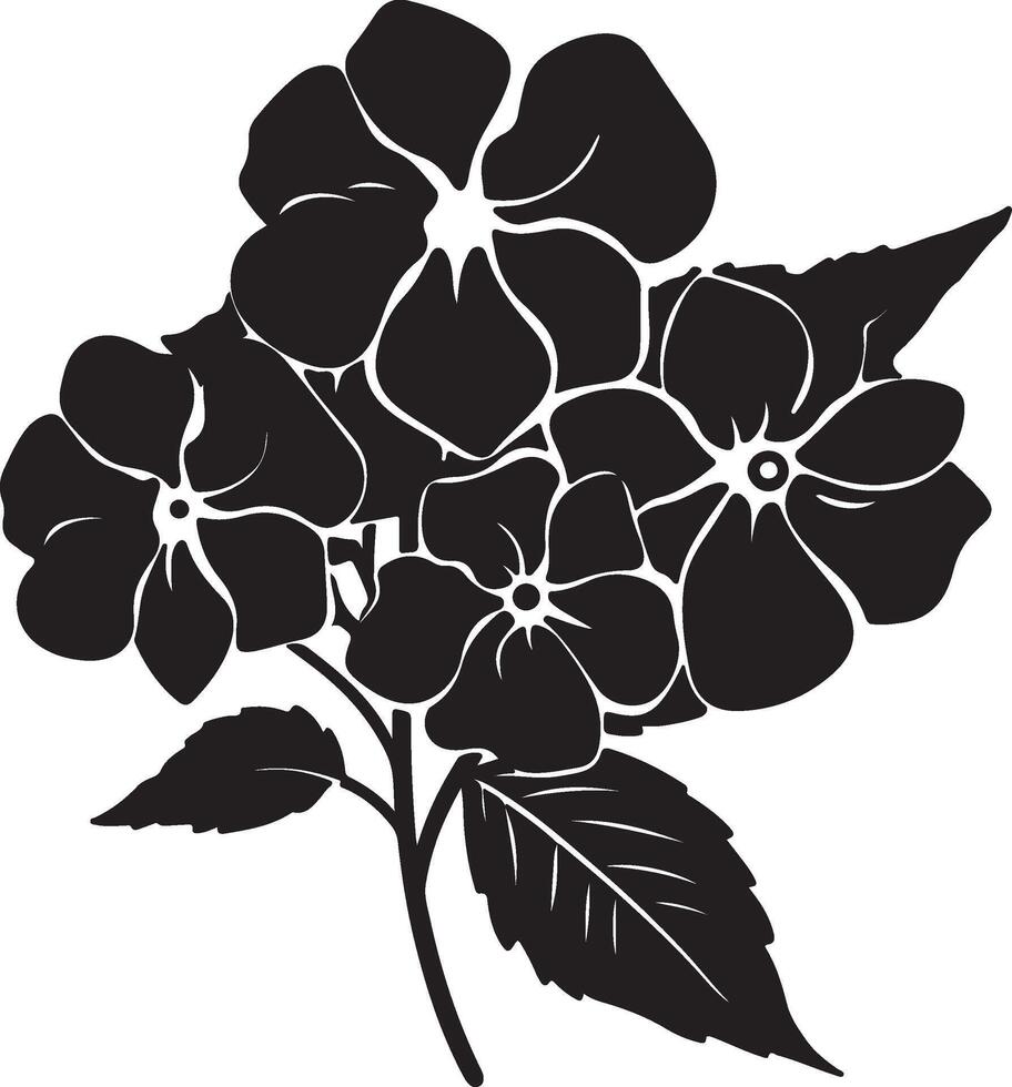 hortensia fleur silhouette vecteur illustration blanc Contexte