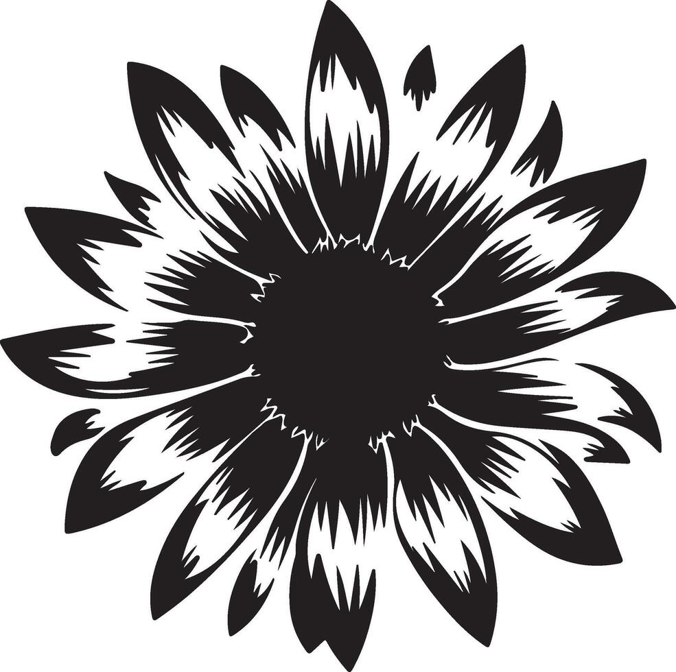 tournesol silhouette vecteur illustration blanc Contexte