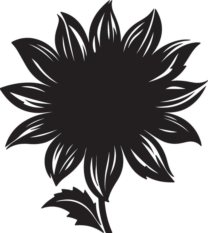 tournesol silhouette vecteur illustration blanc Contexte