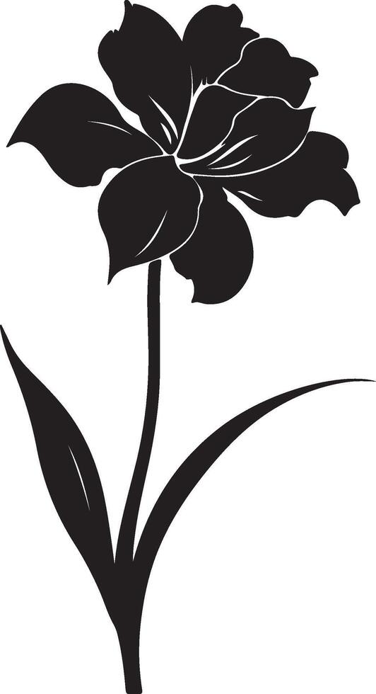 jonquille fleur silhouette vecteur illustration blanc Contexte