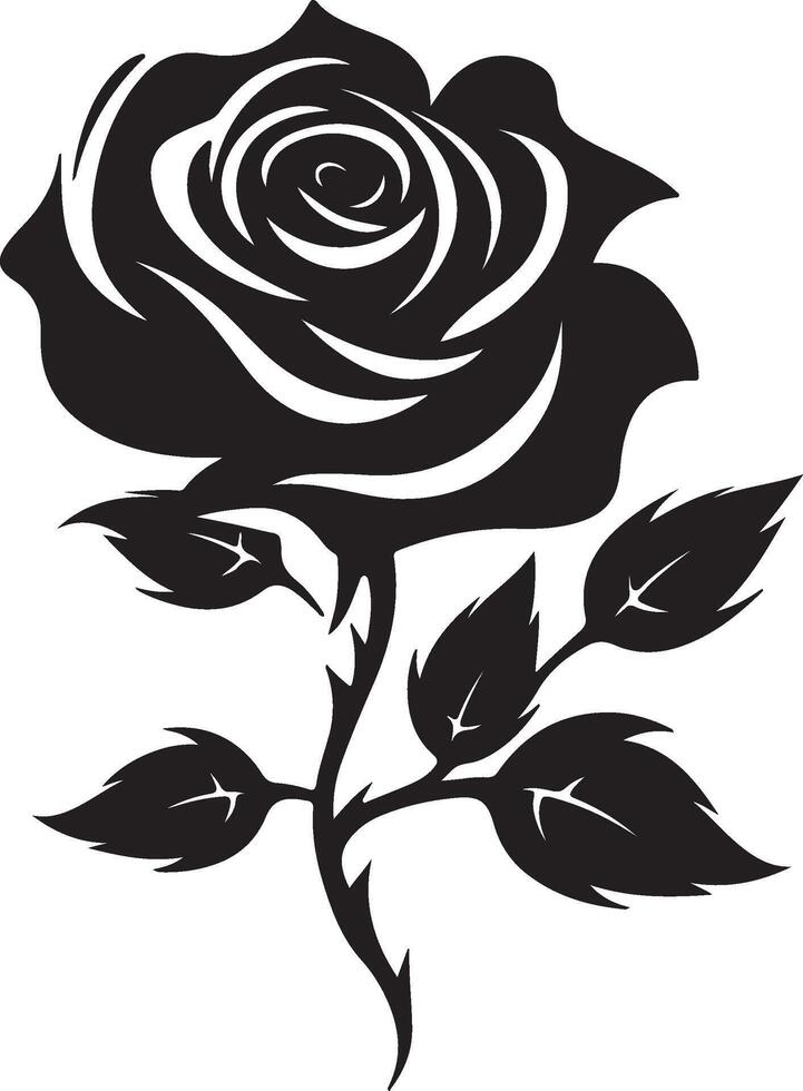 Rose fleur silhouette vecteur illustration blanc Contexte