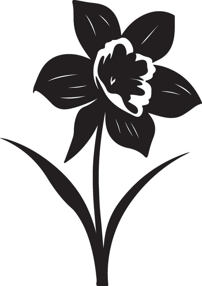 jonquille fleur silhouette vecteur illustration blanc Contexte