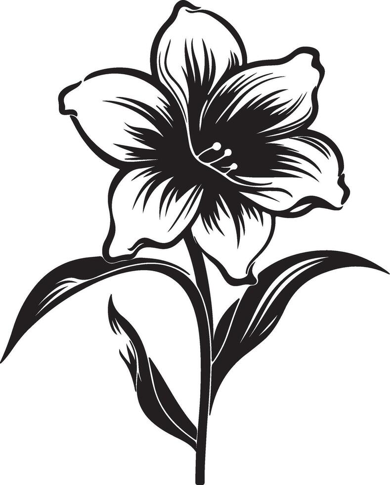 jonquille fleur silhouette vecteur illustration blanc Contexte