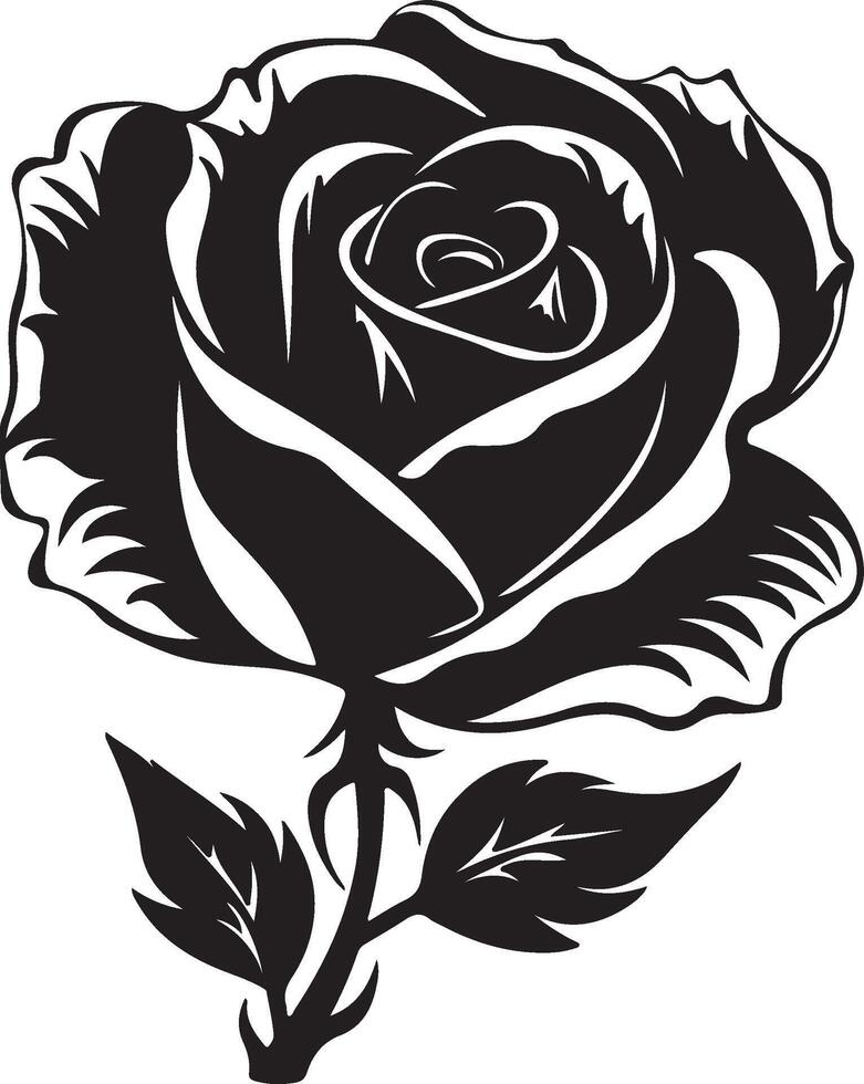Rose fleur silhouette vecteur illustration blanc Contexte