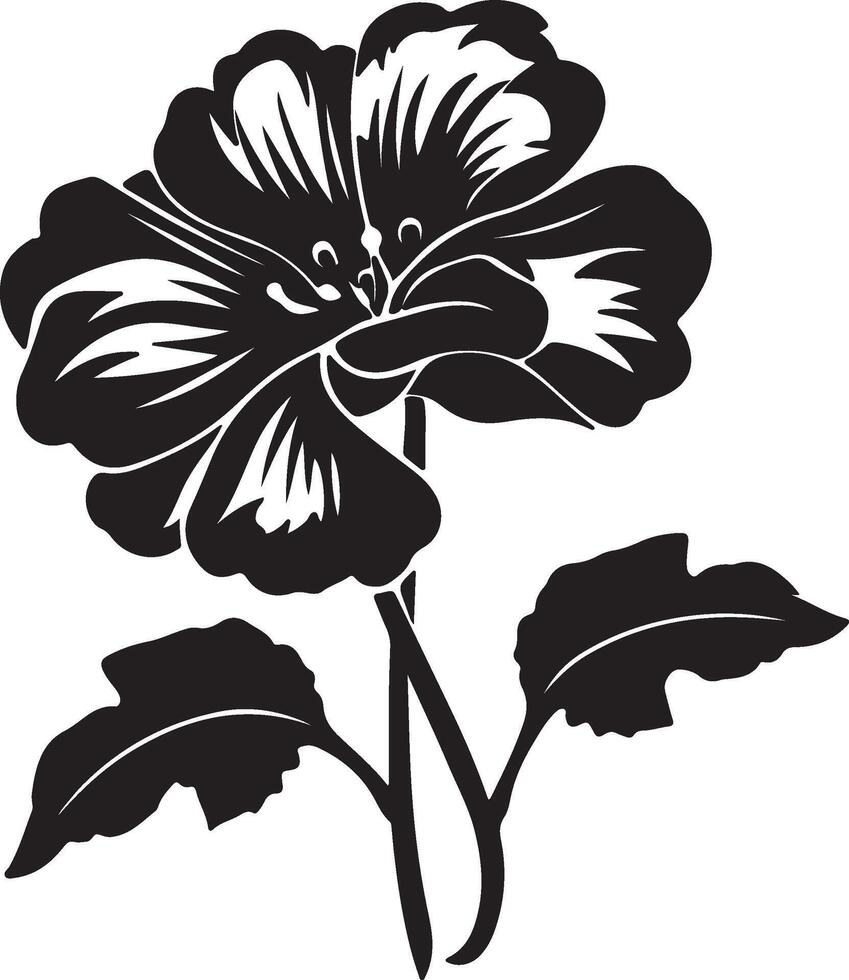 bégonia fleur silhouette vecteur illustration blanc Contexte