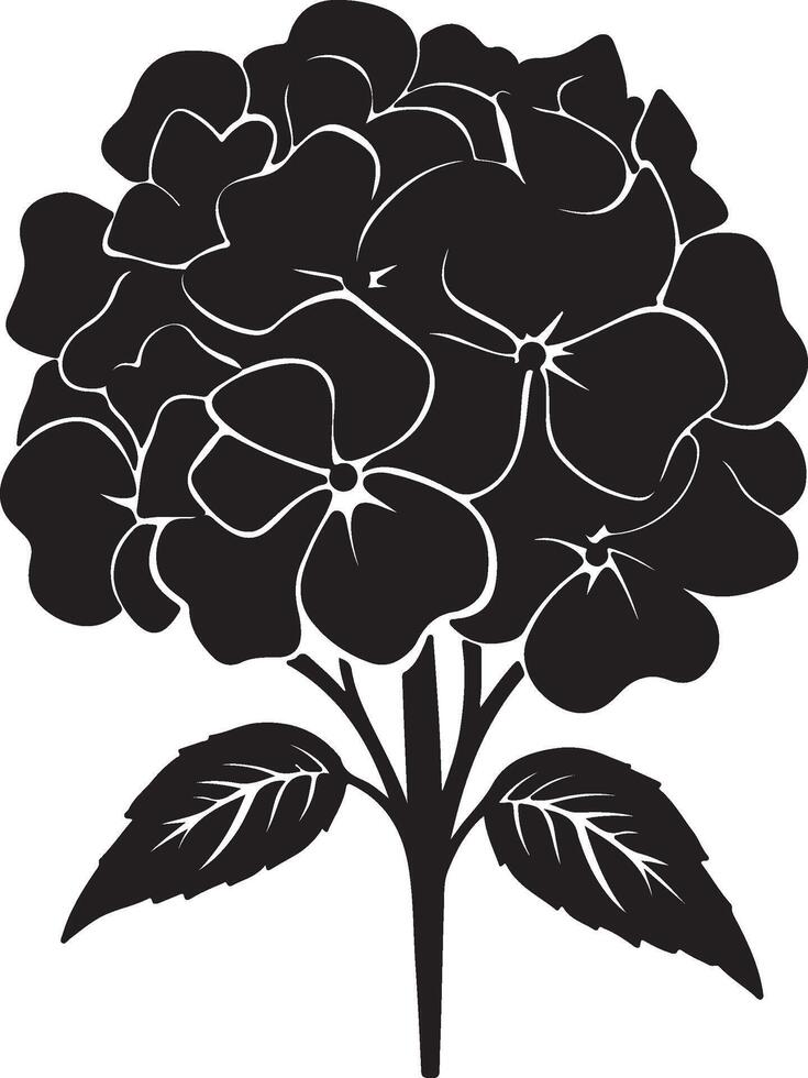 hortensia fleur silhouette vecteur illustration blanc Contexte