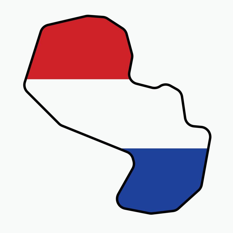 contour dessin de paraguay drapeau carte. vecteur