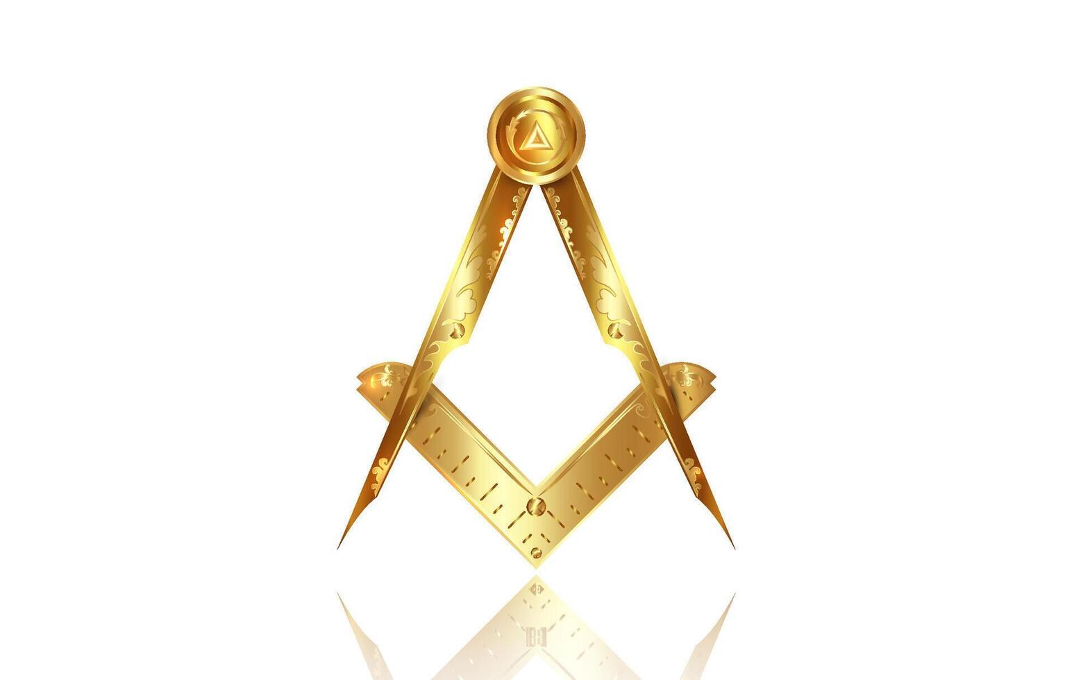 or franc-maçonnerie emblème, le maçonnique carré et boussole symbole. tout voyant œil de Dieu dans sacré géométrie Triangle, maçonnerie et illuminati symbole, rond logo conception élément. vecteur isolé sur blanc