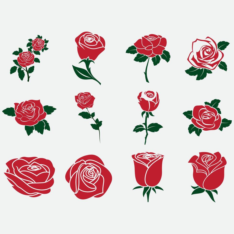 collection de Rose fleur logos vecteur