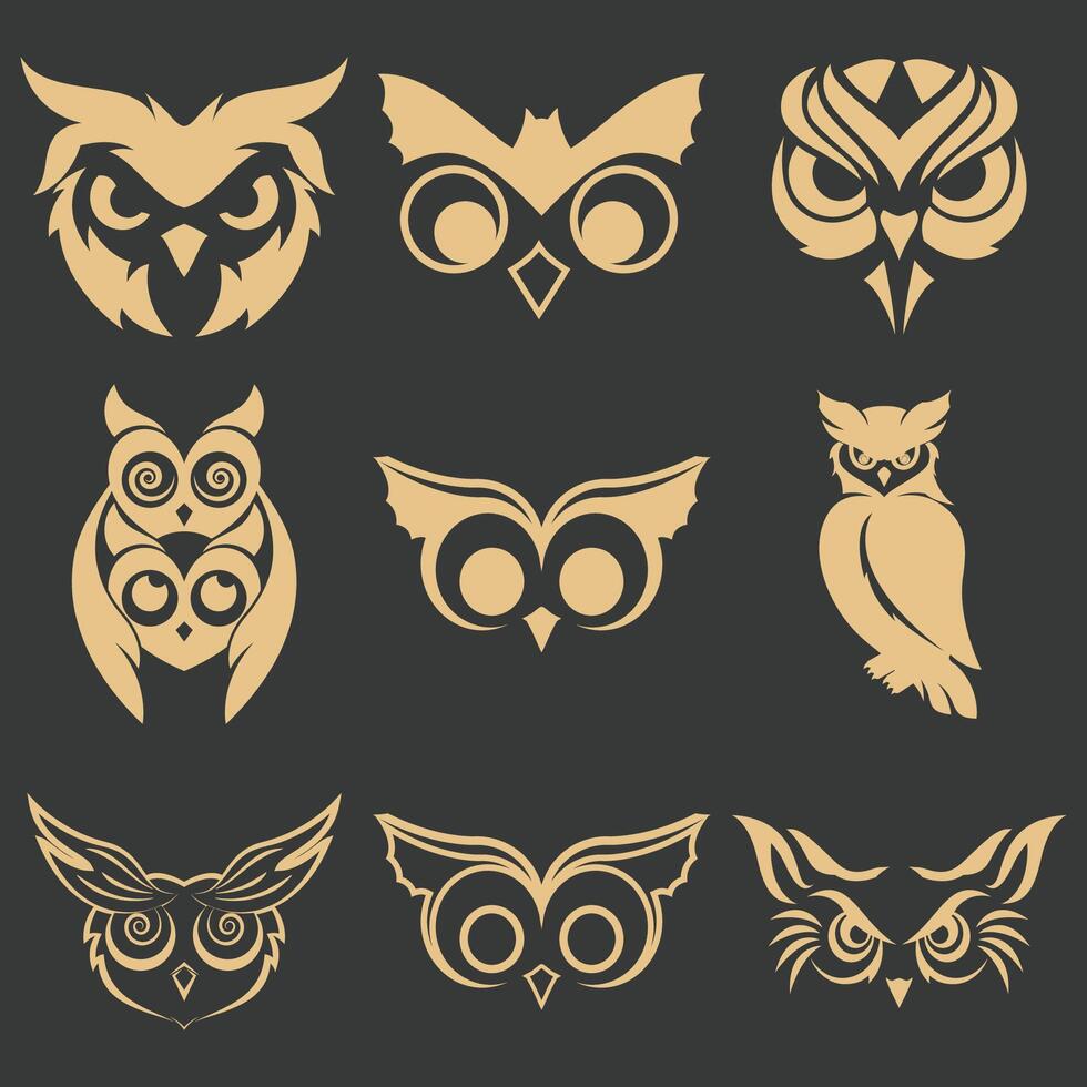 collection de hibou vecteur