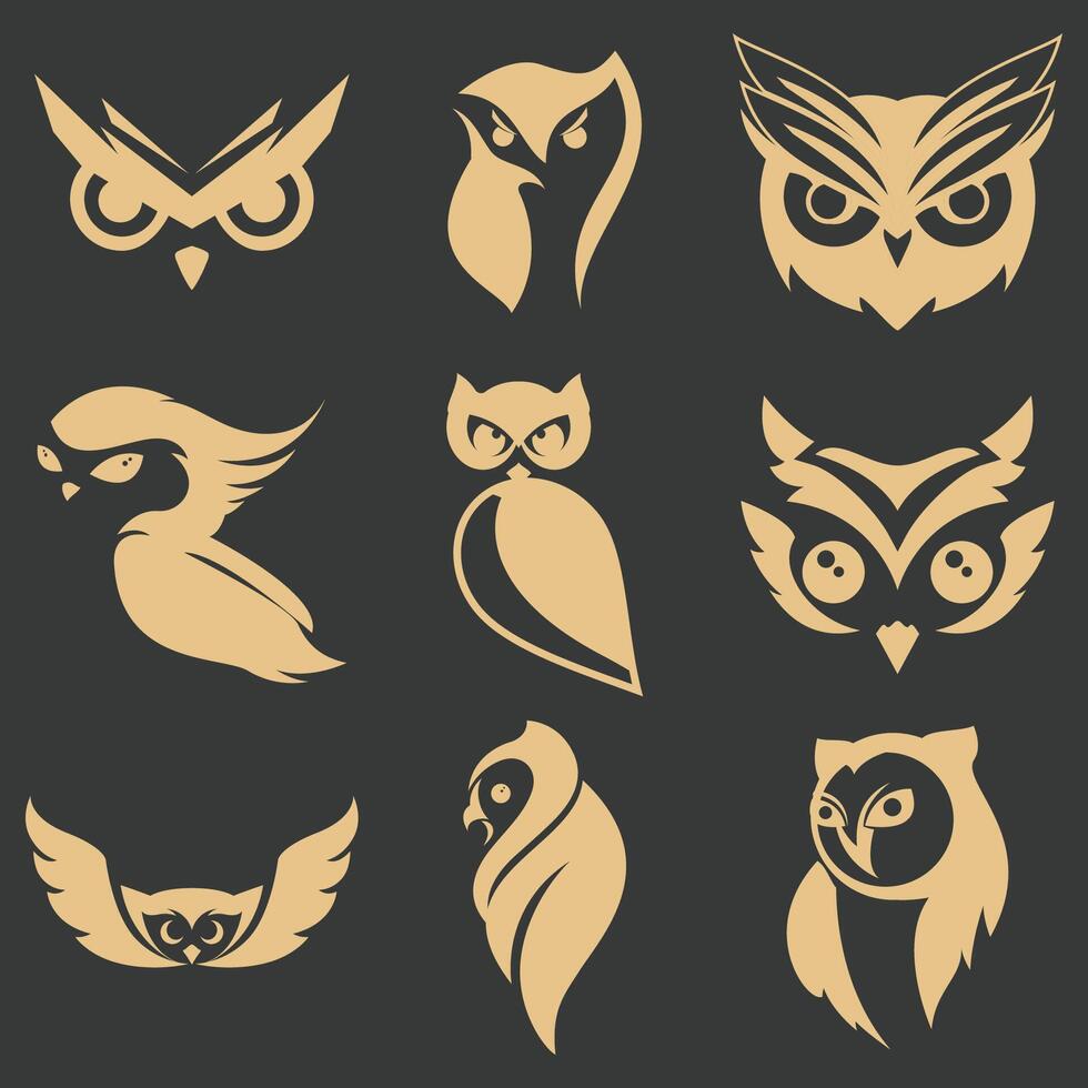 collection de hibou vecteur