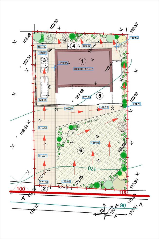 vecteur plan de un architectural plan directeur