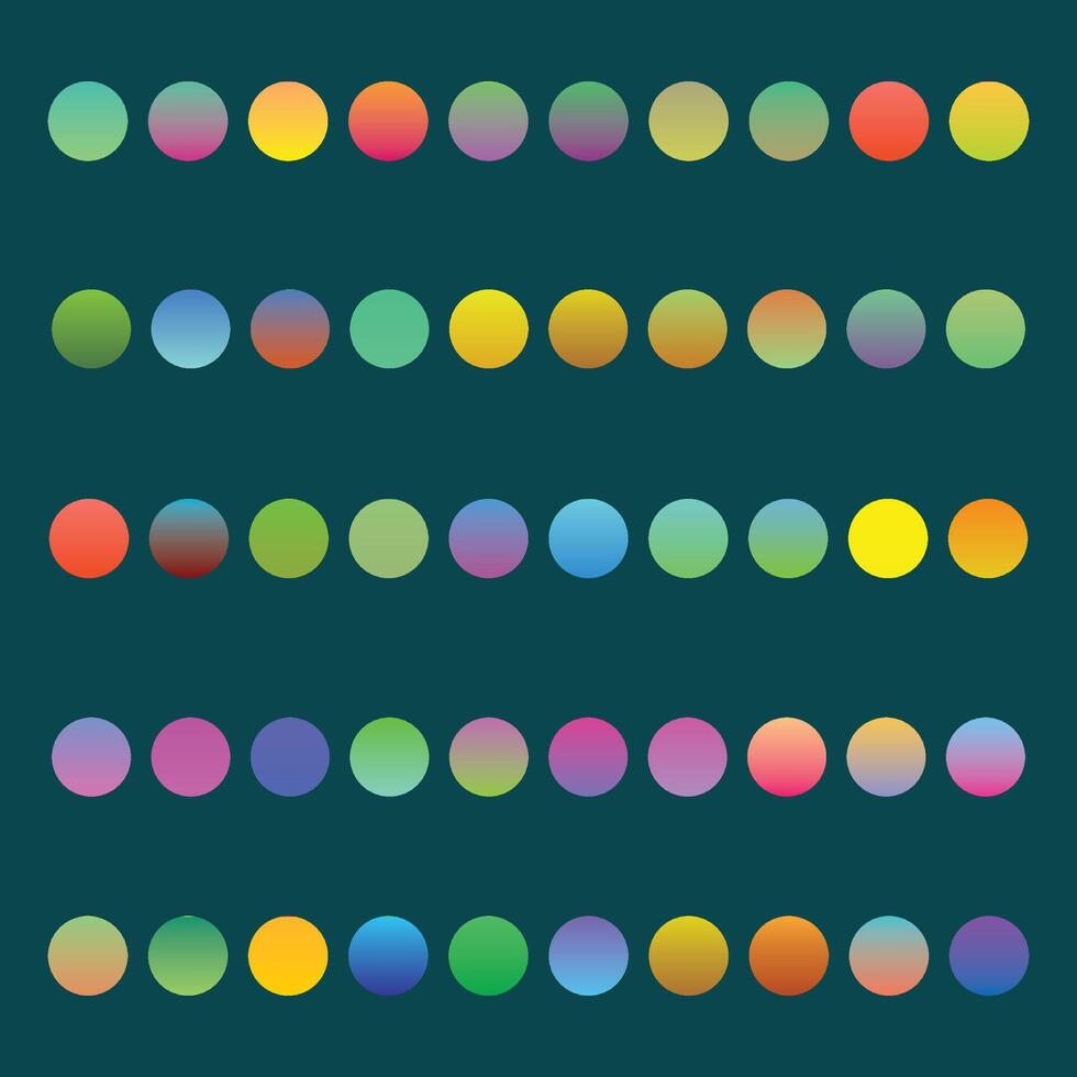 une ensemble de coloré cercles sur une foncé Contexte. vecteur