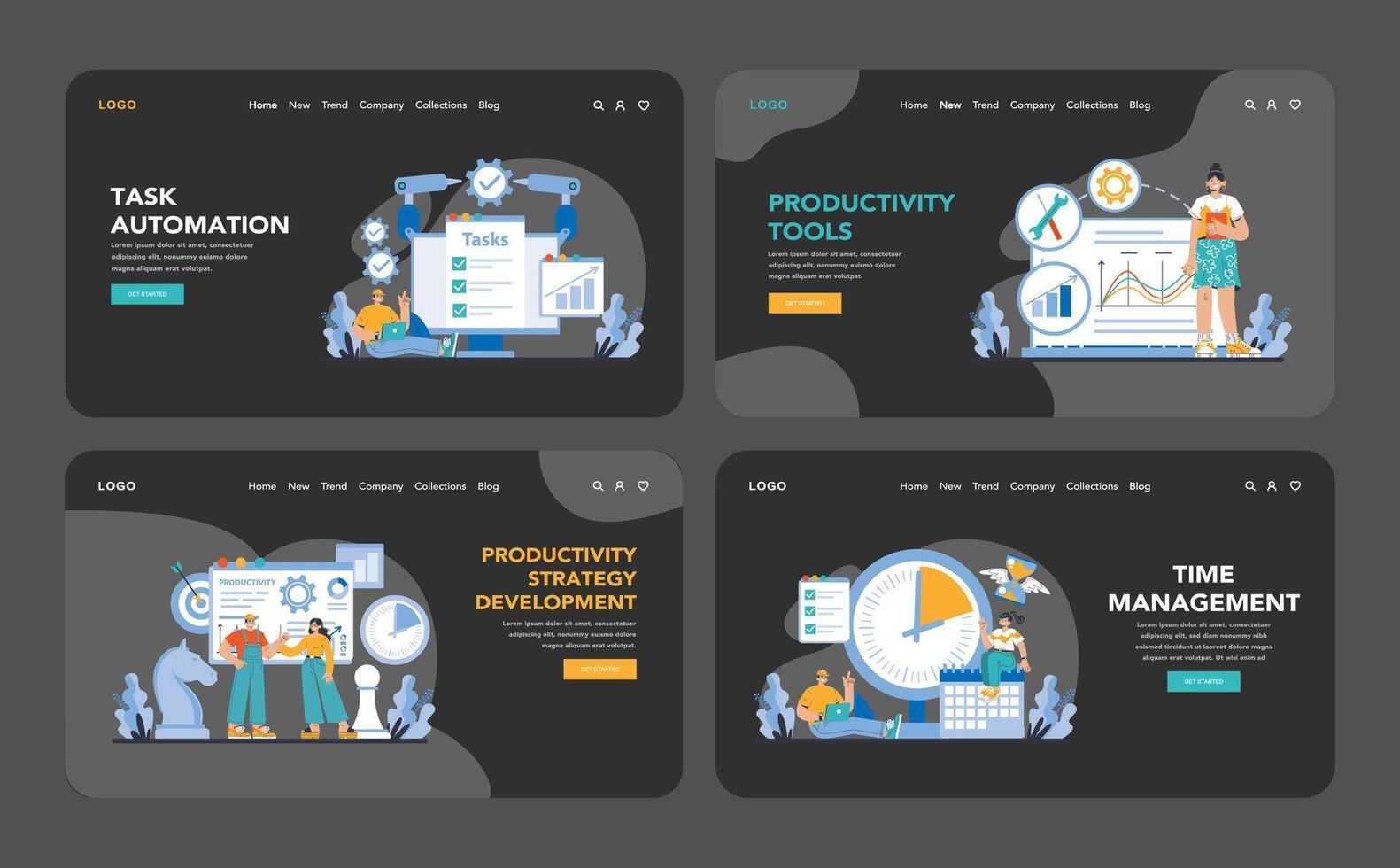 productivité stimulant concept. plat vecteur illustration