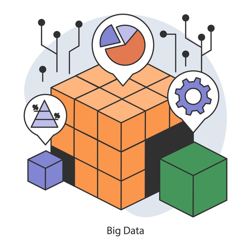 gros données. ensembles de données avec Avancée analytique. complexe réseau de Les données En traitement vecteur