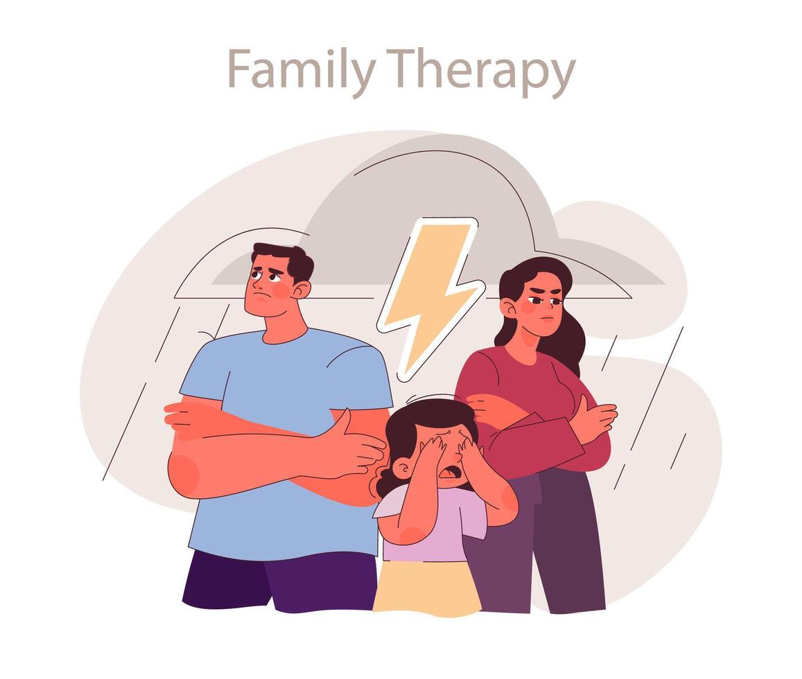 famille thérapie concept. vecteur