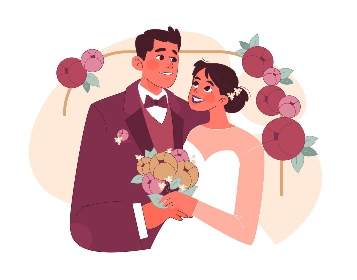 mariage la cérémonie concept. plat vecteur illustration.