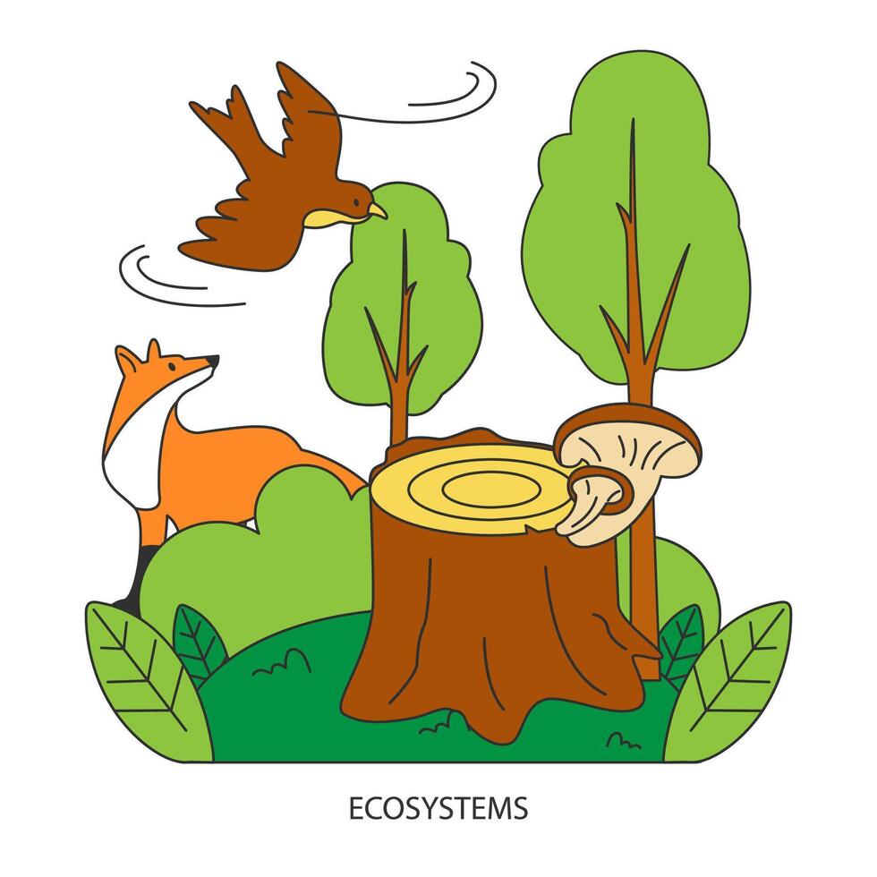 écosystème. faune et environnement, flore et faune. Terre climat vecteur