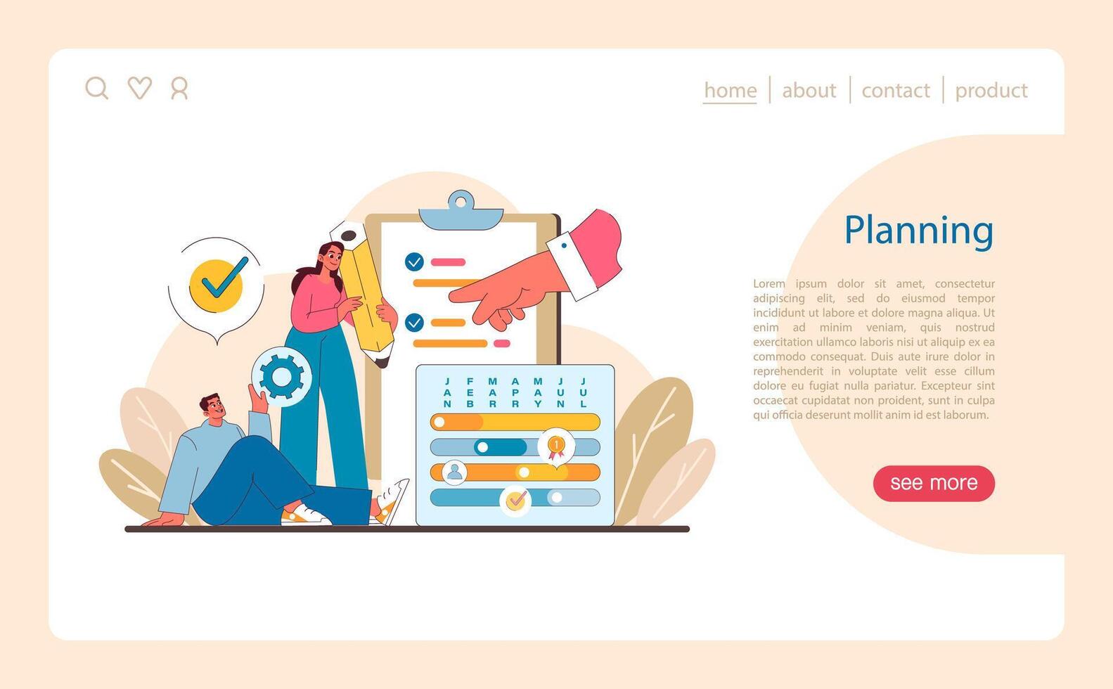 Planification phase dans il projet gestion. détaillé représentation de stratégique Planification vecteur
