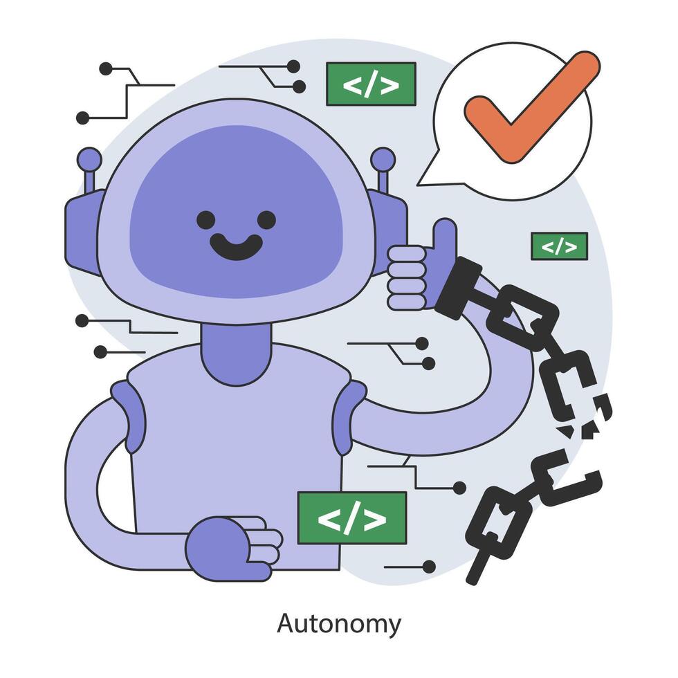 ai éthique. artificiel intelligence autonomie. complexe neural réseau systèmes vecteur