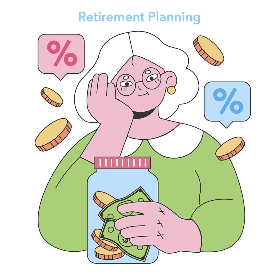 retraite Planification concept. plat vecteur illustration