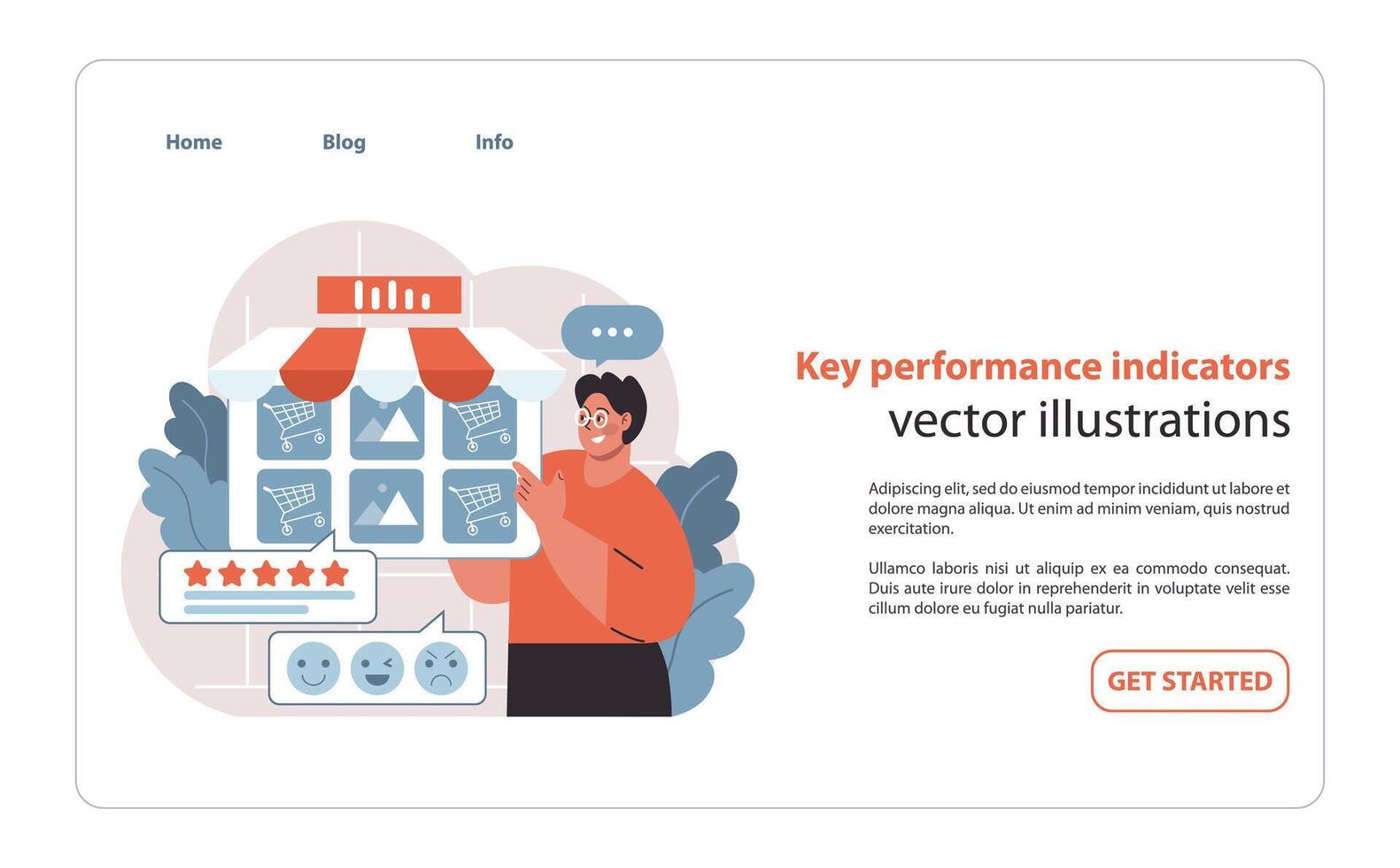 clé performance indicateurs dans détail. détaillé surveillance de client vecteur