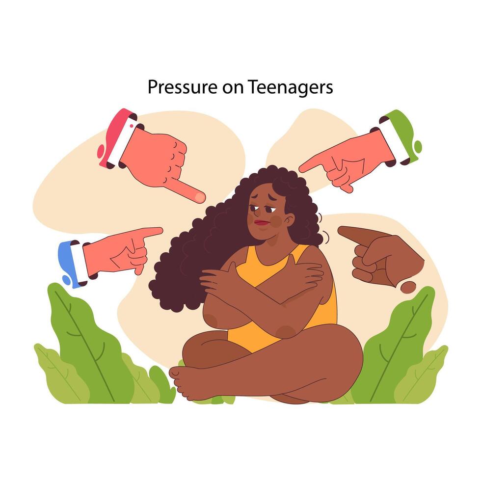 adolescent pression concept. plat vecteur illustration