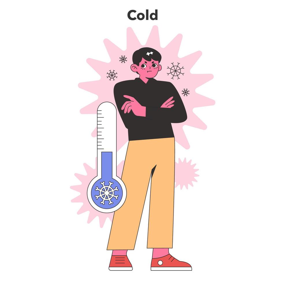 du froid personnalité trait. plat vecteur illustration.