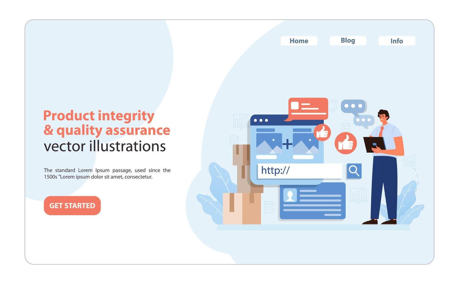 produit intégrité et qualité assurance illustration. une professionnel assure produit normes. vecteur
