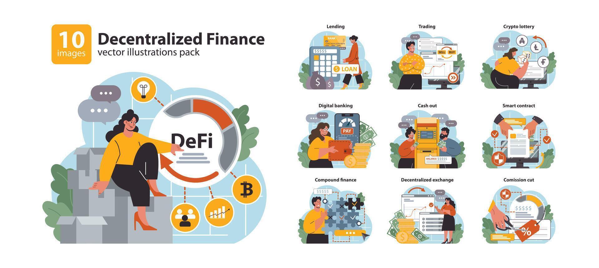 défi, décentralisé la finance ensemble. intelligent distribué registre vecteur