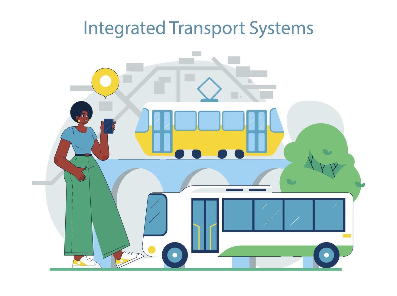 intégré transport systèmes concept. vecteur