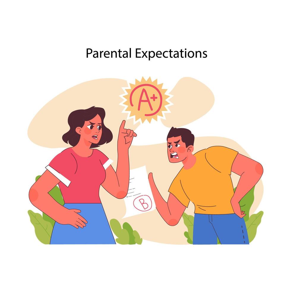 parental pression concept. plat vecteur illustration