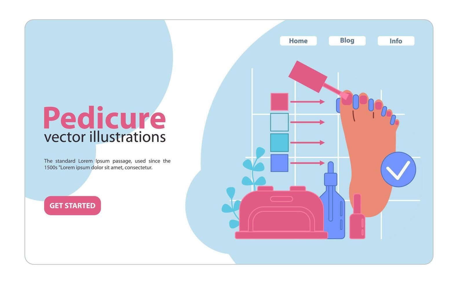 pédicure processus illustration. vecteur