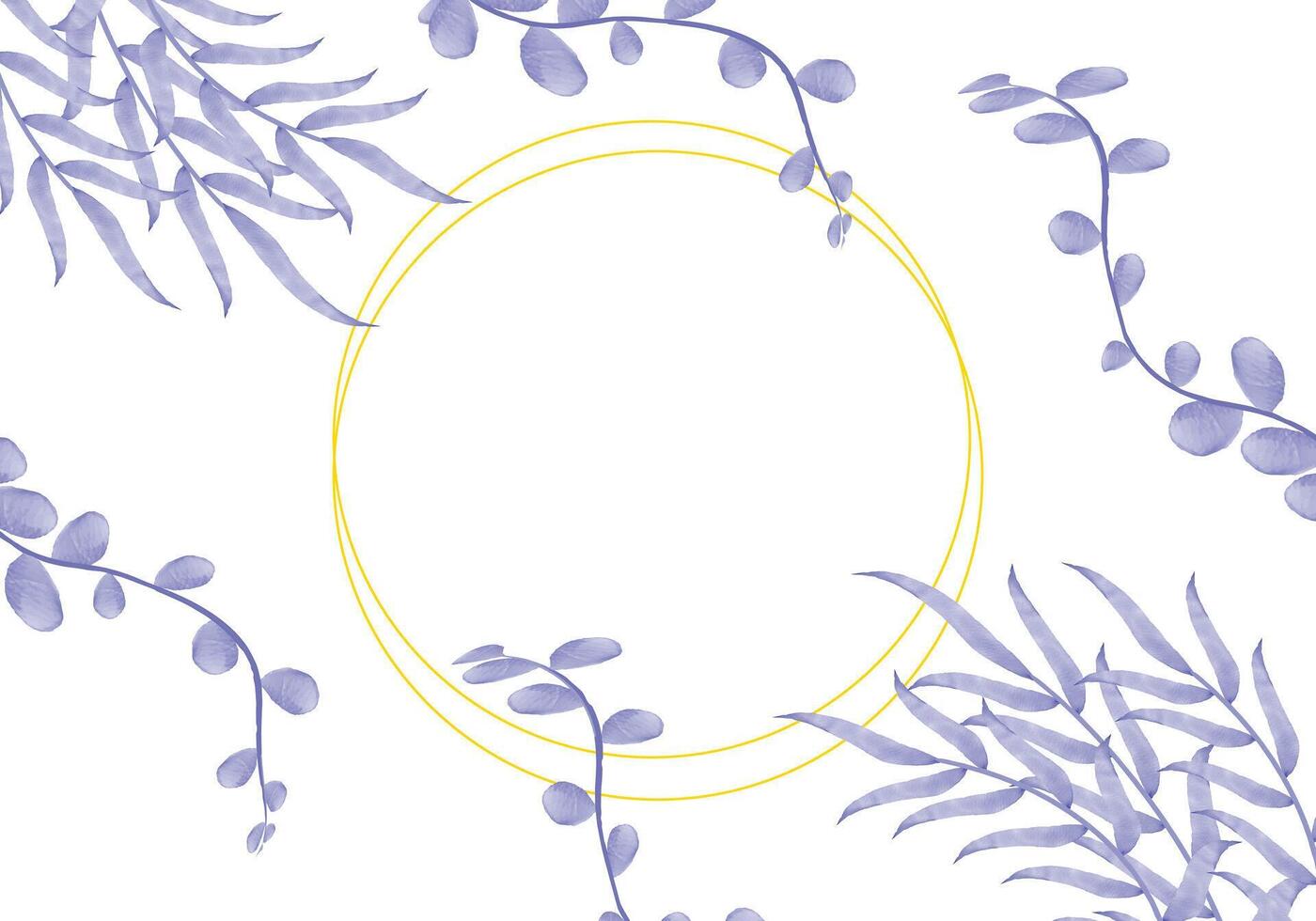 concept plat vecteur tropical feuilles dans cercle floral conception Cadre illustration sur blanc Contexte.