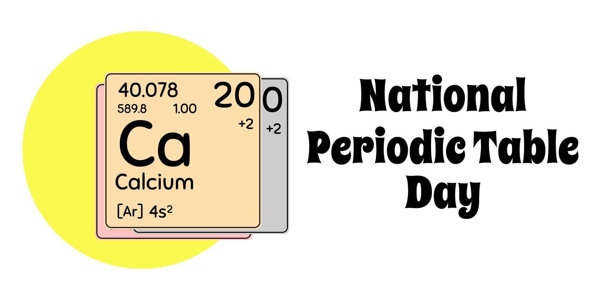 nationale périodique table jour, horizontal affiche ou bannière conception à propos science vacances vecteur
