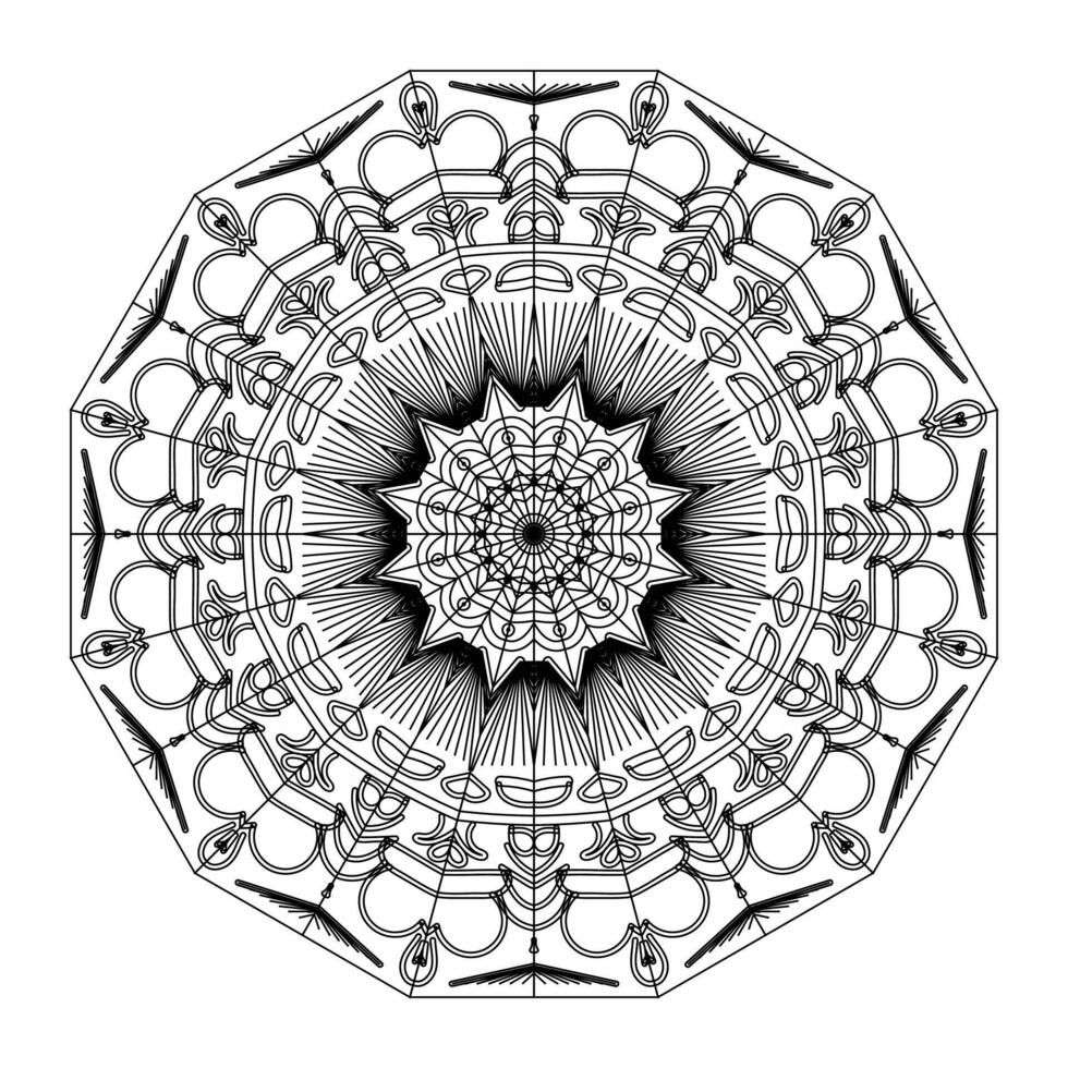 noir fleuri mandala vecteur