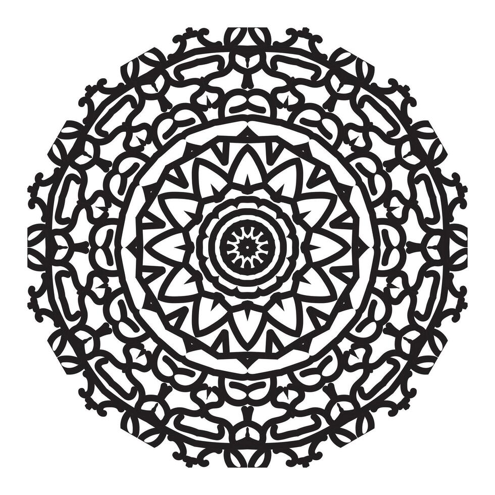 noir fleuri mandala vecteur