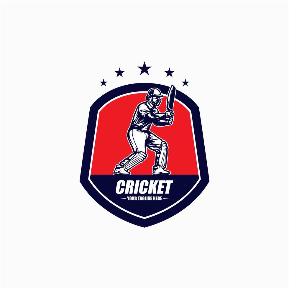 création de modèle de logo de sport de cricket vecteur