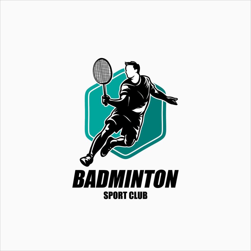 badminton logo conception. vecteur illustration. vecteur plat