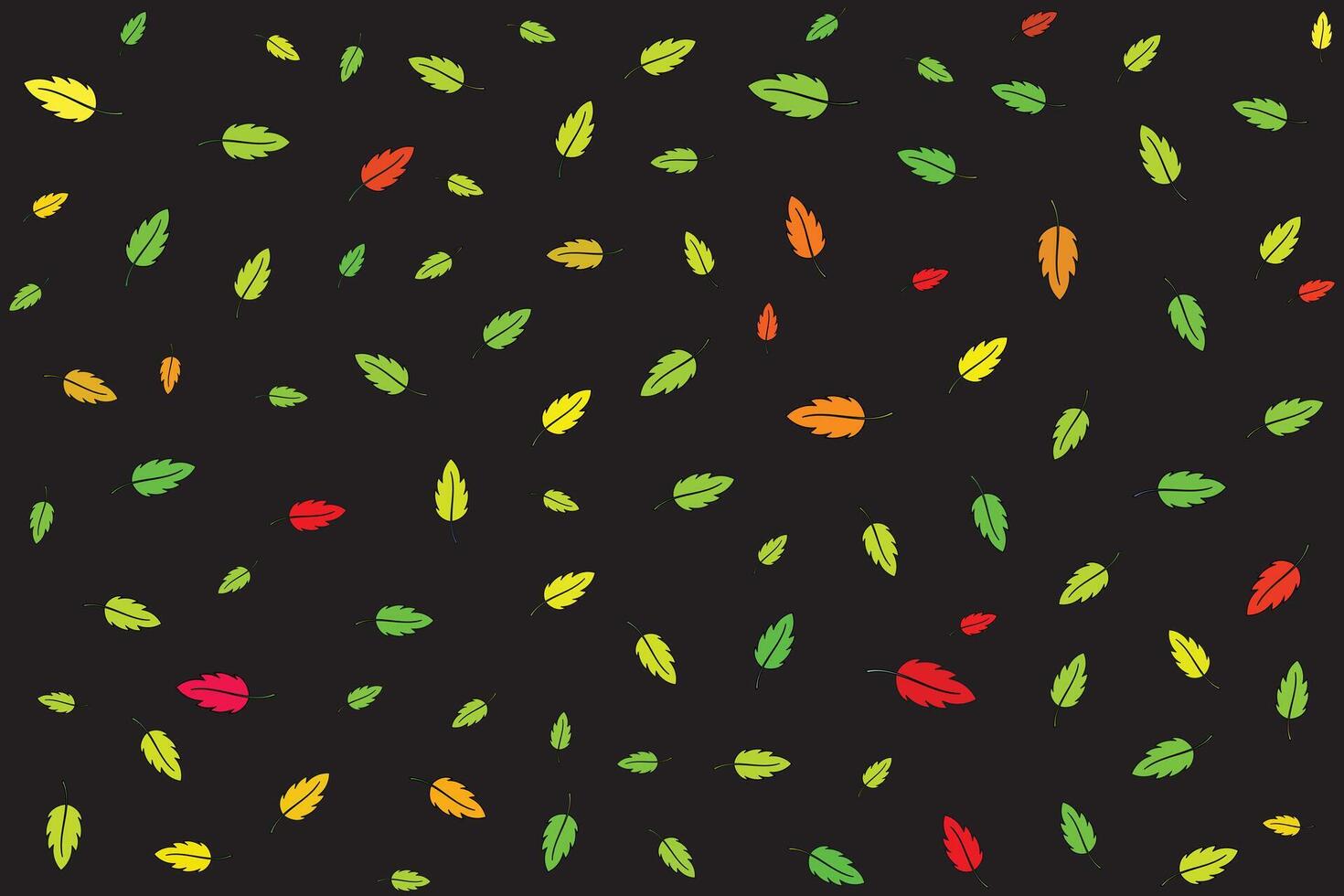 illustration fond d'écran de abstrait multicolore feuille sur noir Contexte. vecteur