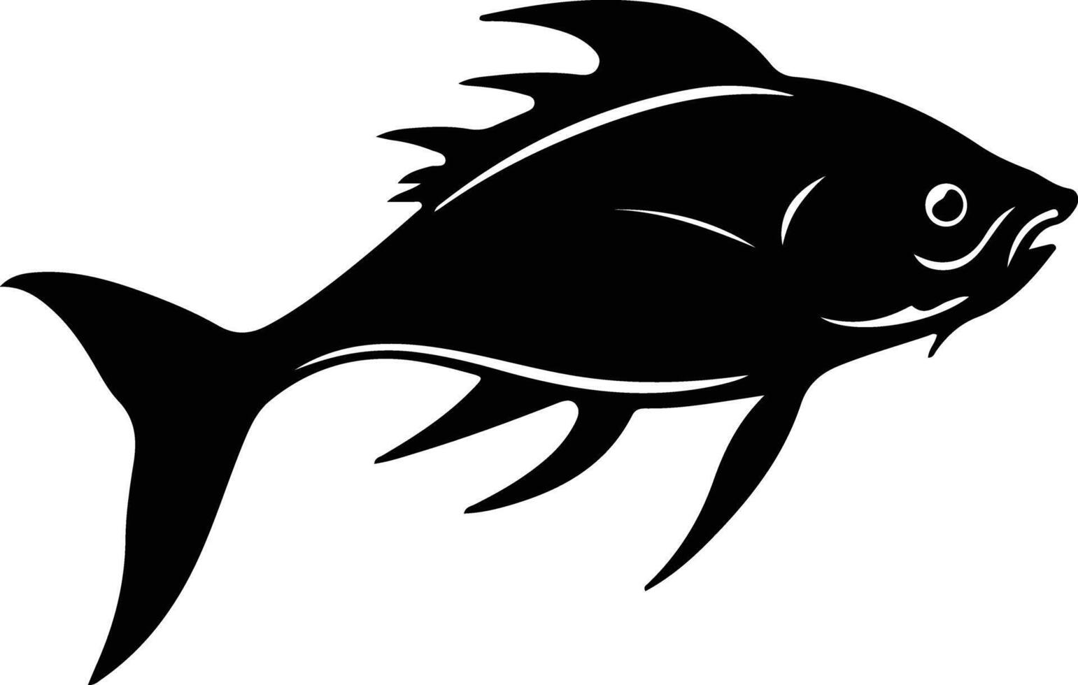 Dinichthys noir silhouette vecteur