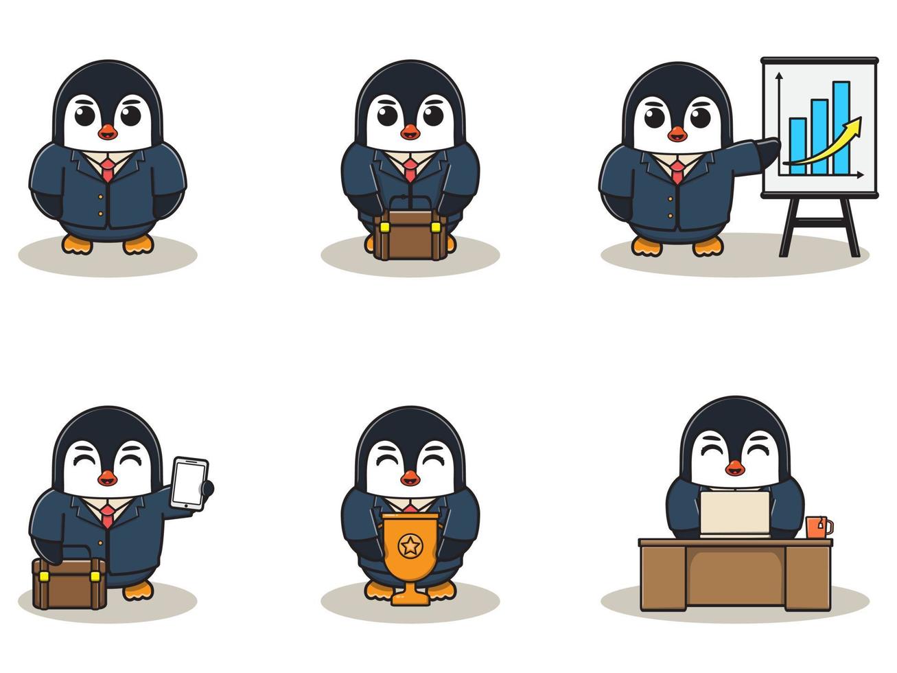 illustration vectorielle d'homme d'affaires mignon pingouin vecteur