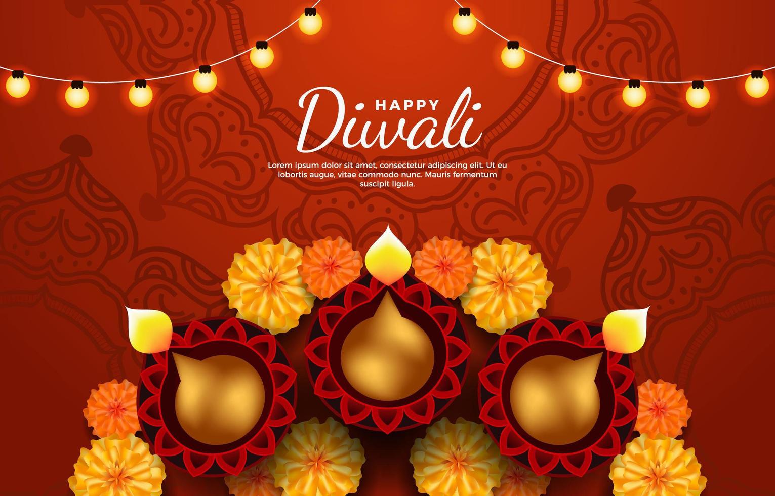 fond de joyeux diwali vecteur