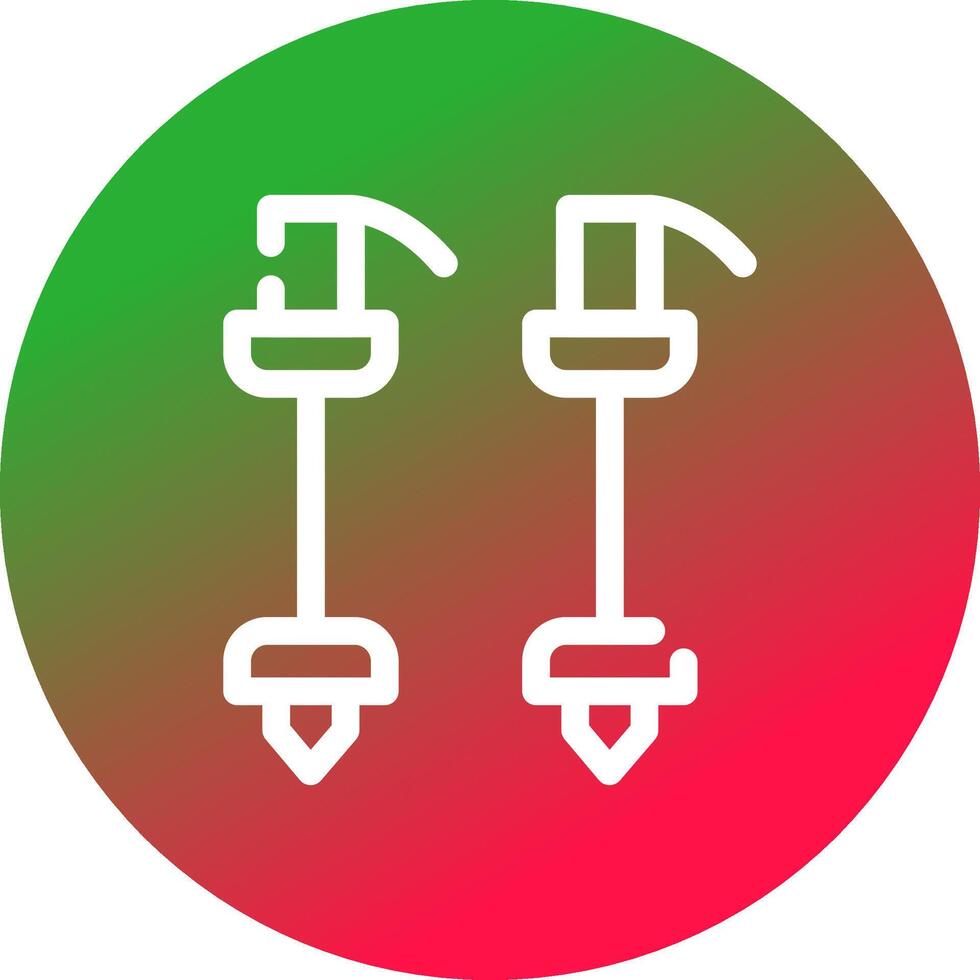 conception d'icônes créatives de bâtons de ski vecteur